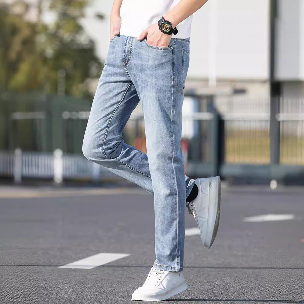 Thin Straight Fit Denim Pants