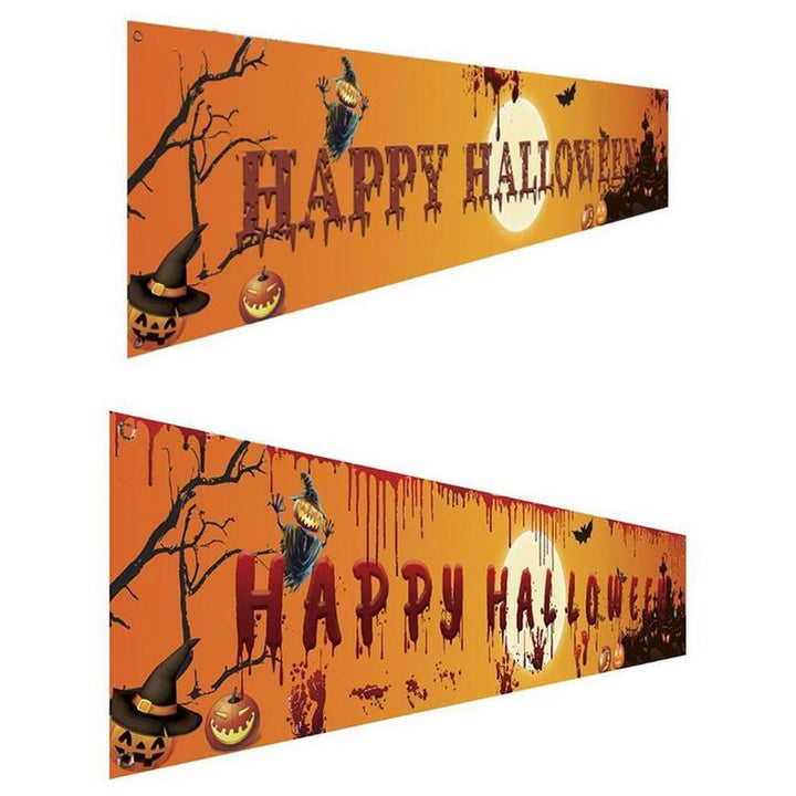 Close-up of Halloween Party Banner Horror fabric design