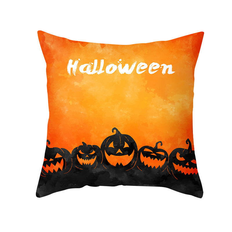 Halloween Pillowcase Pumpkin 🎃 – Nordic cushion with pumpkin and abstract print