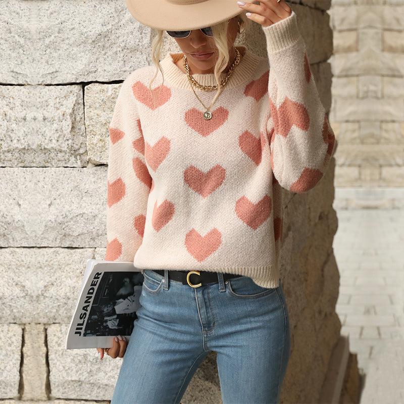 Trendy Love Pattern Sweater