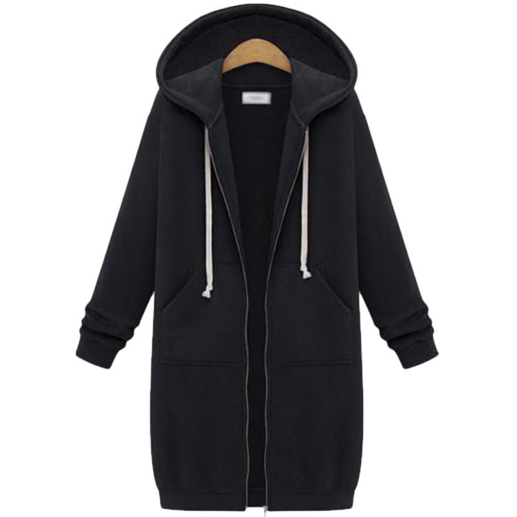 Hooded Fleece Long Jacket