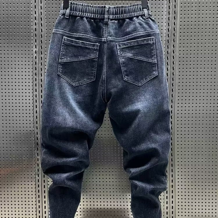 Fleece Lined Loose Jeans