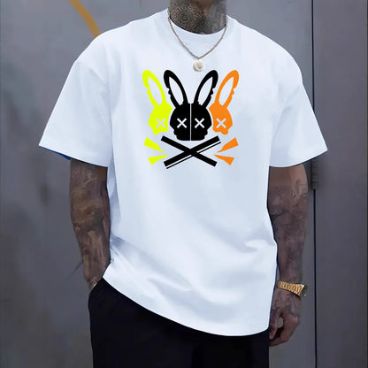 Fashion Unique Rabbit Skull Printed Men's T-shirt