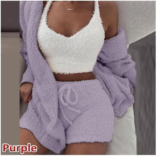 3-Piece Plush Loungewear Set
