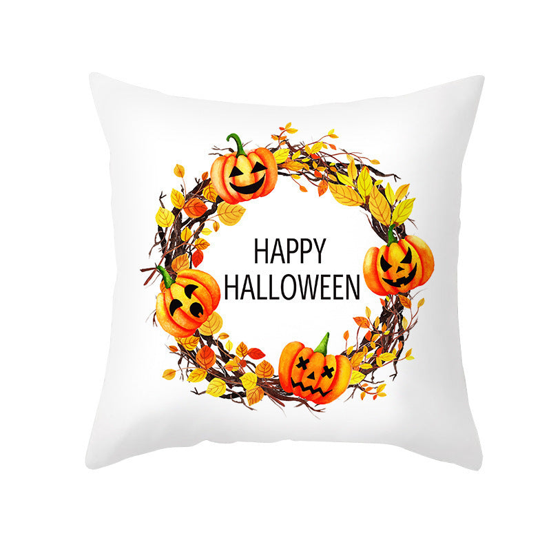 Halloween Pillowcase Pumpkin 🎃 – cozy pillow cover with Nordic geometric design