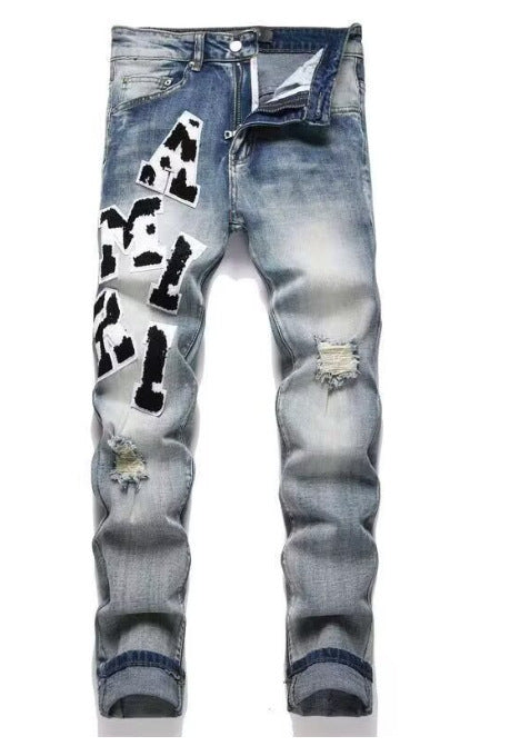 Trendy Retro Dyed Jeans Men