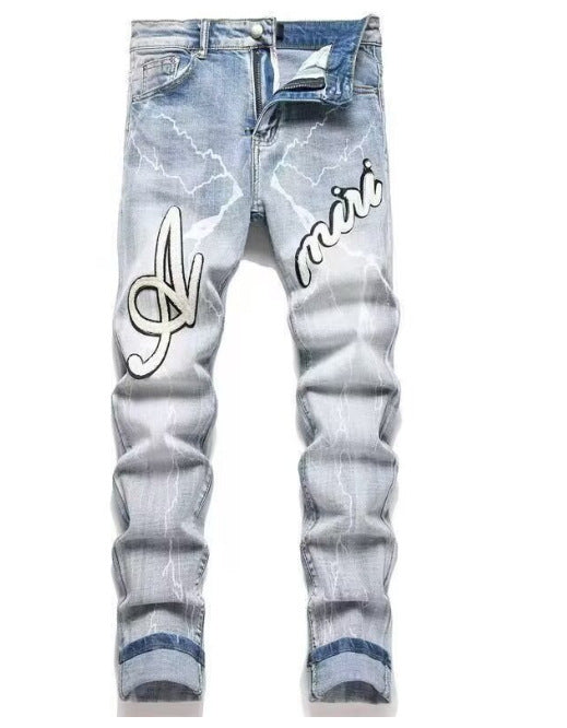 Trendy Retro Dyed Jeans Men