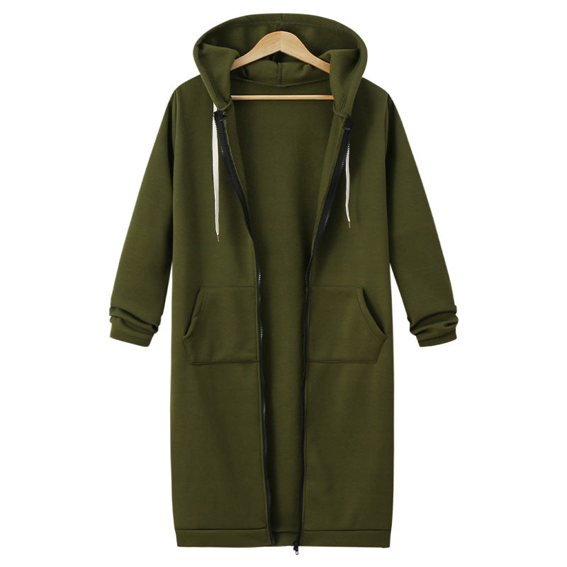 Hooded Fleece Long Jacket