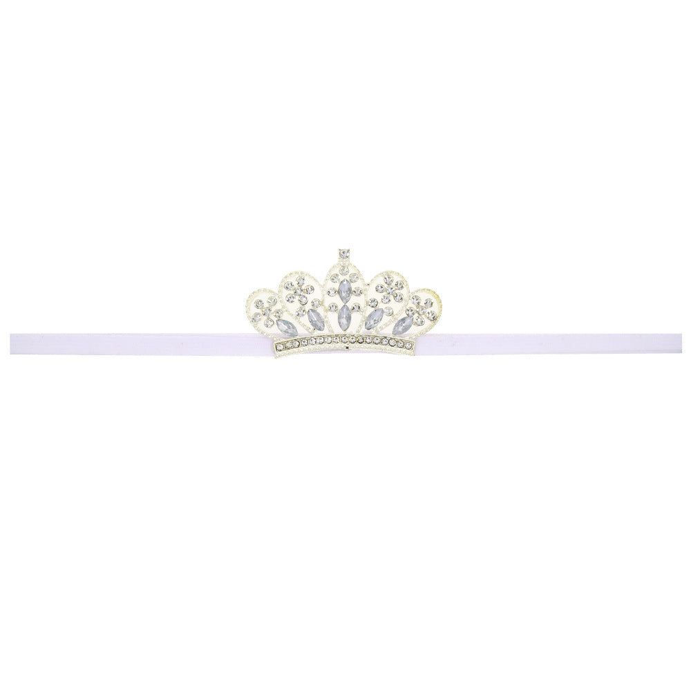 Baby Rhinestone Crown Thin Elastic Headband