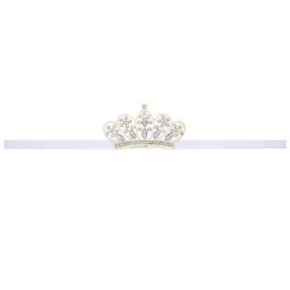 Baby Rhinestone Crown Thin Elastic Headband