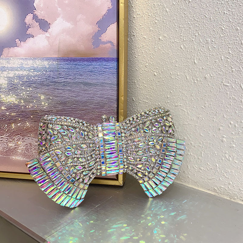 Fashion Metal Bow Clutch Crossbody Bag