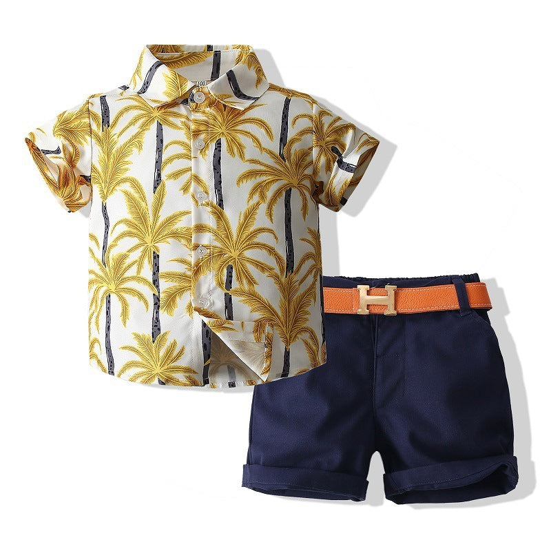 Boys Beach Style Short Sleeve Shirt Outfit