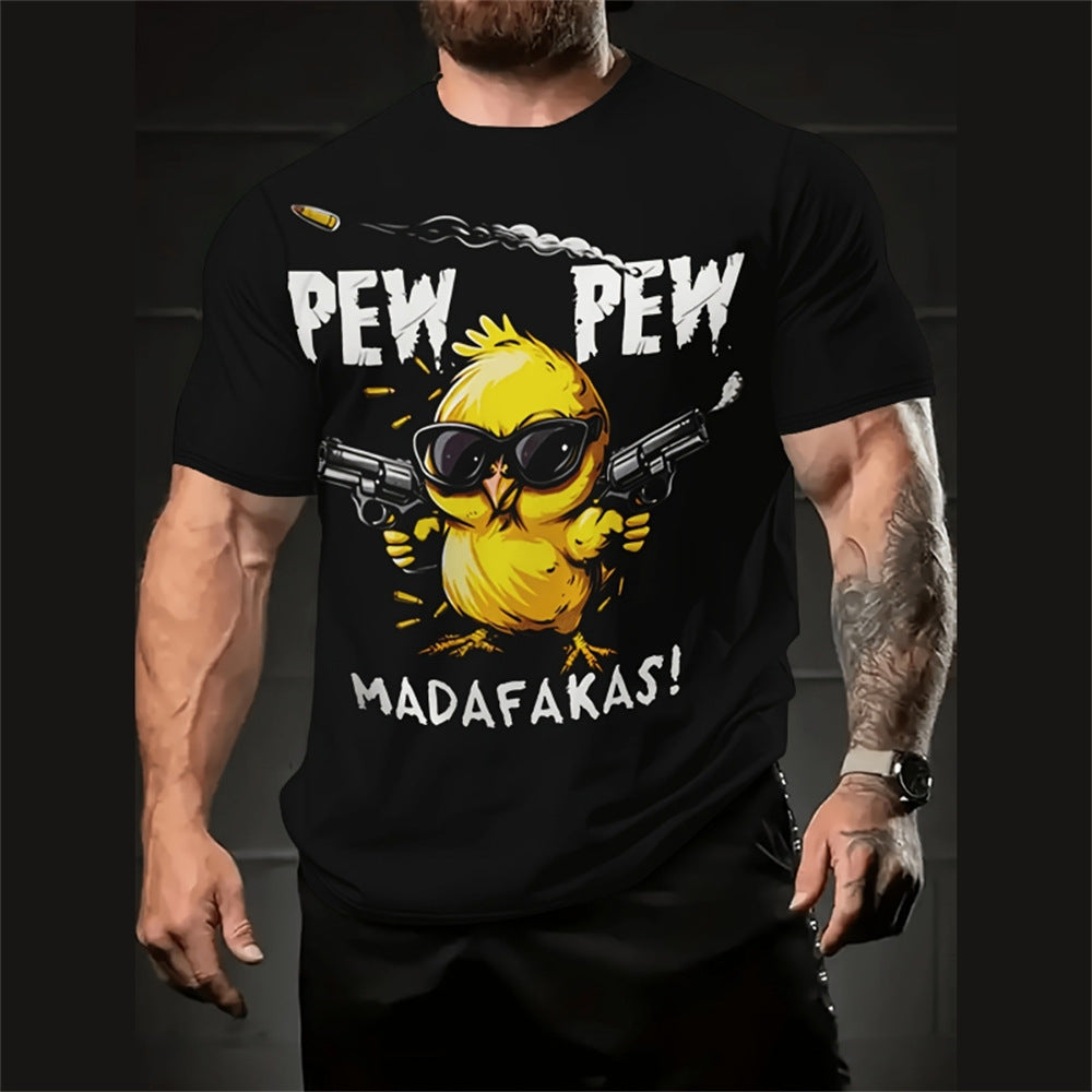 Men's Casual Loose Cartoon 3d Printed Short Sleeve