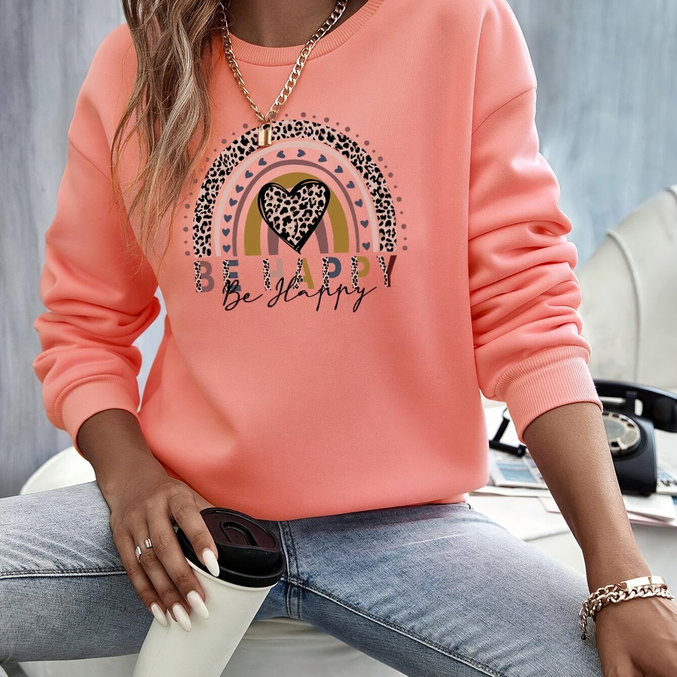 Love Graphic Knit Sweater