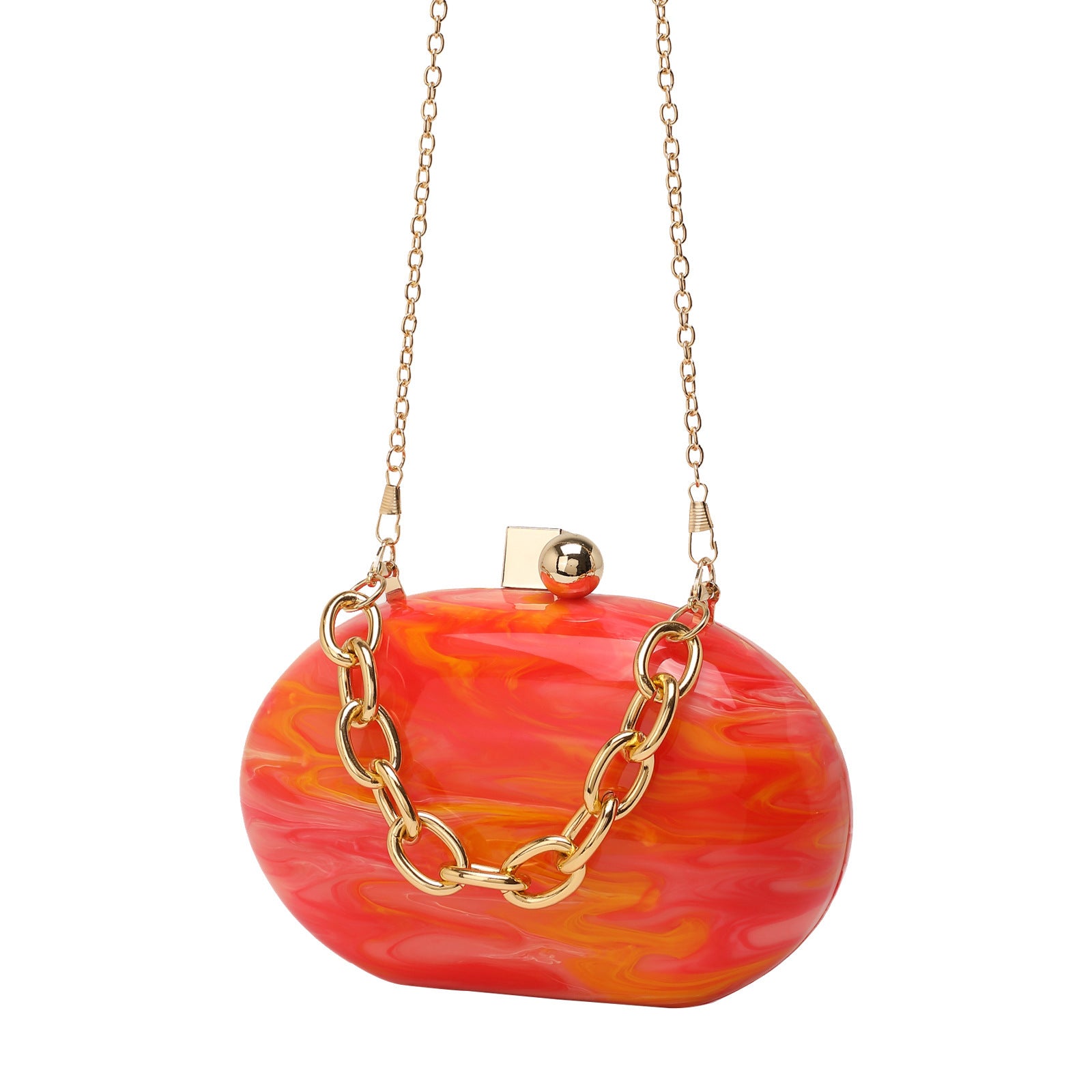 Oval Acrylic Chain Crossbody Shoulder Hand Bag