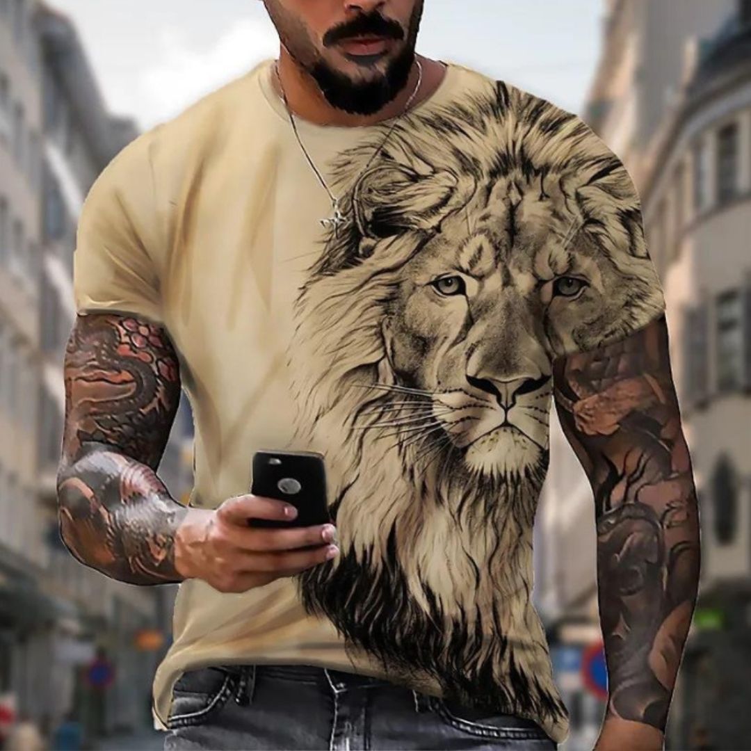 Men’s 3D Beast Print T-Shirt