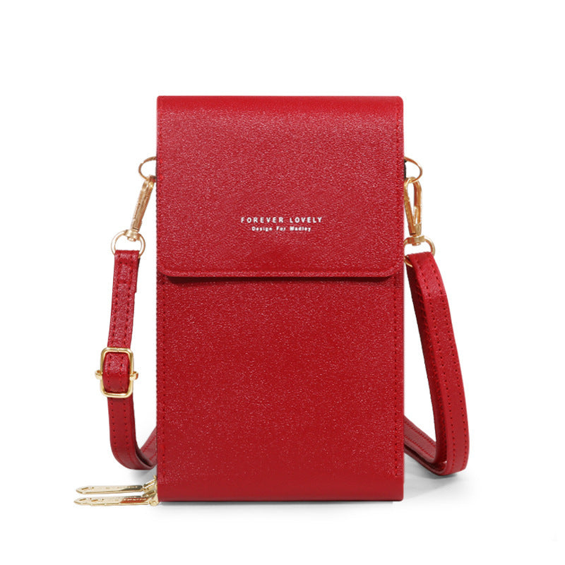 Women's Fashionable Crossbody PU Leather Touch Screen Mobile Wallet