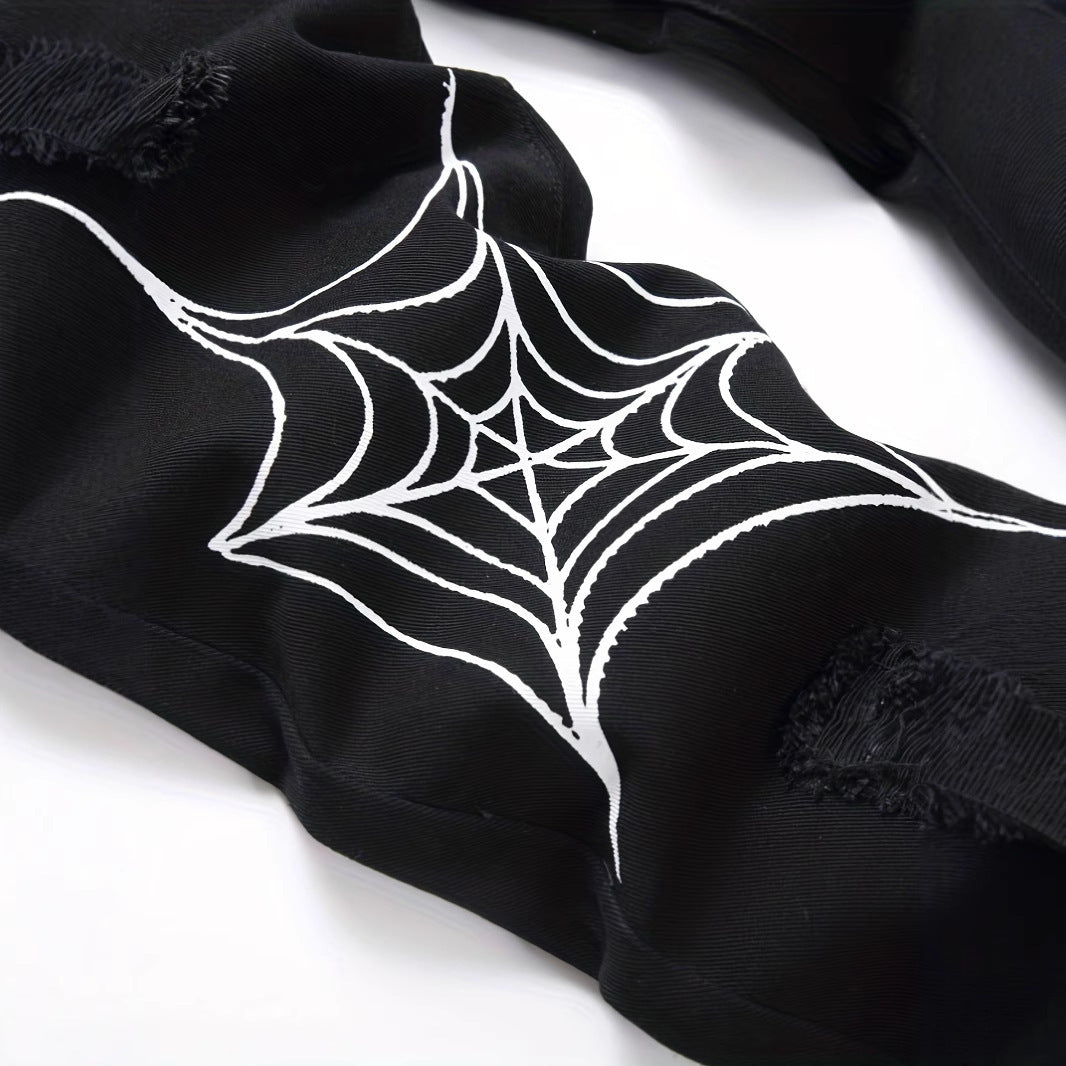 Loose Straight Wide Leg Spider Jeans