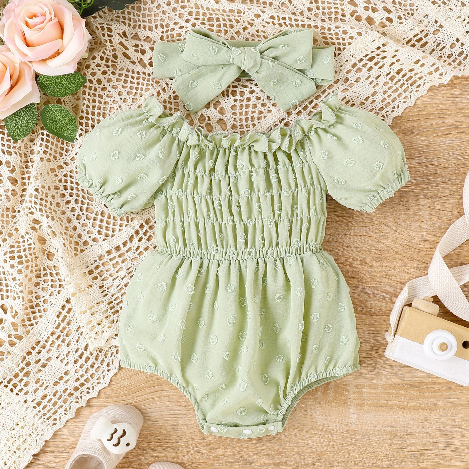 Baby Girl Puff Sleeve Romper