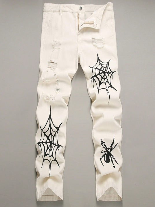 Loose Straight Wide Leg Spider Jeans