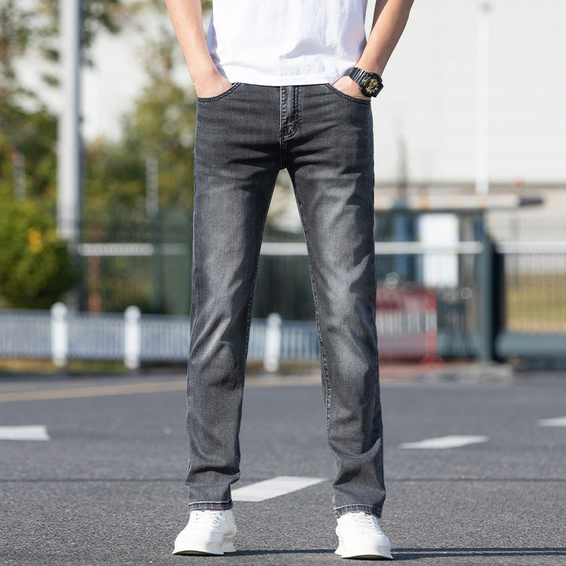 Thin Straight Fit Denim Pants