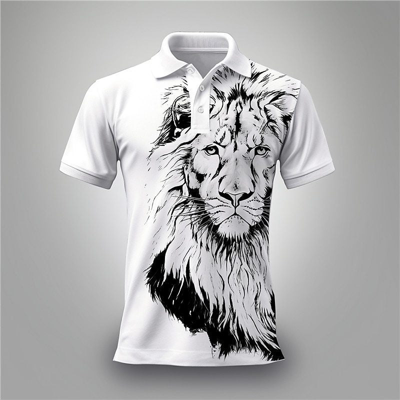 Lion Printing Casual T-shirt