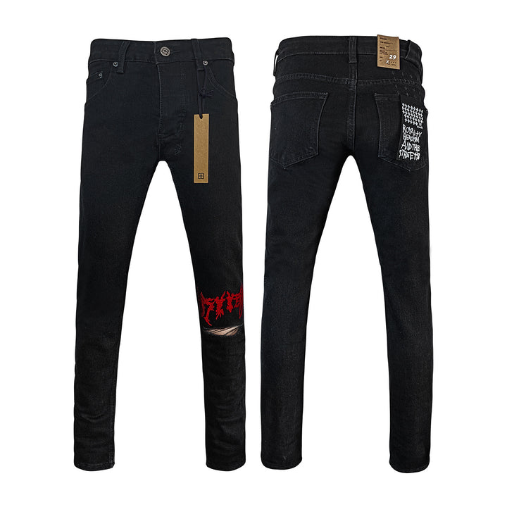 Straight Ripped Stretch Casual Jeans