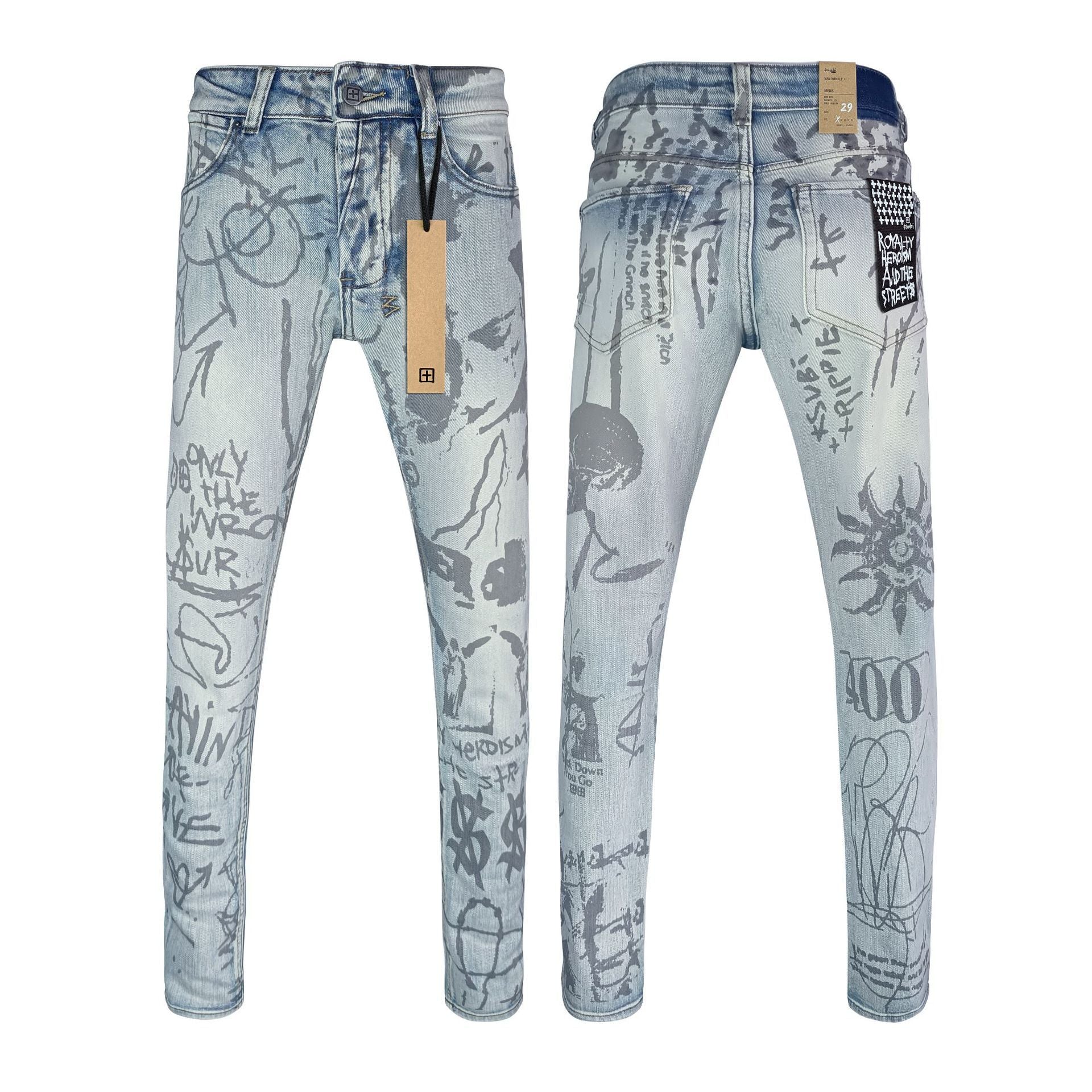 Straight Ripped Stretch Casual Jeans