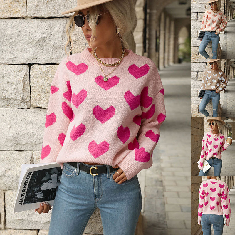 Trendy Love Pattern Sweater