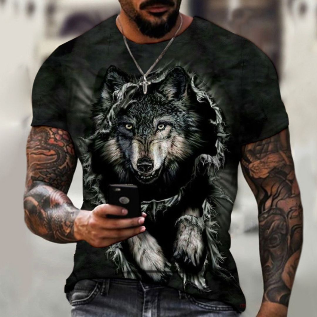Men’s 3D Beast Print T-Shirt