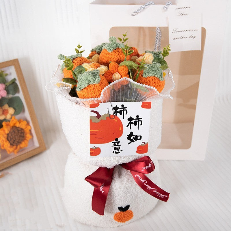 Knitted Christmas Fruit Decore Gift Bag and Lamp Beads