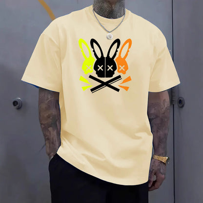 Fashion Unique Rabbit Skull Printed Men's T-shirt