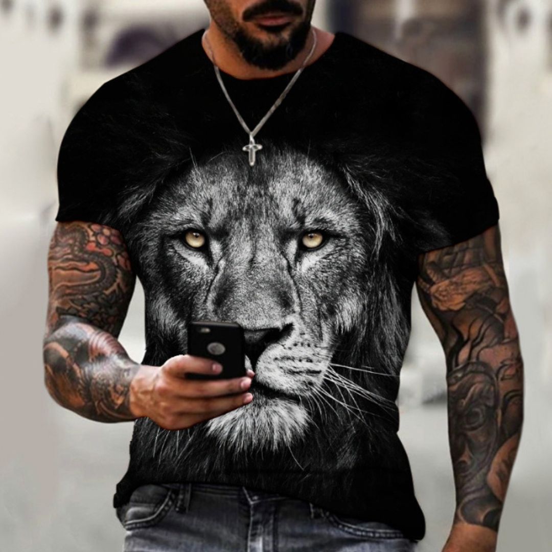 Men’s 3D Beast Print T-Shirt
