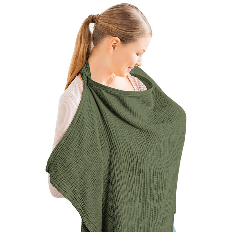 Muslin Nursing Cover For Baby Breastfeeding, Breathable Cotton Breastfeeding Cover With Rigid Hoop For Mother Nursing Apron, Multi-use Carseat Canopy