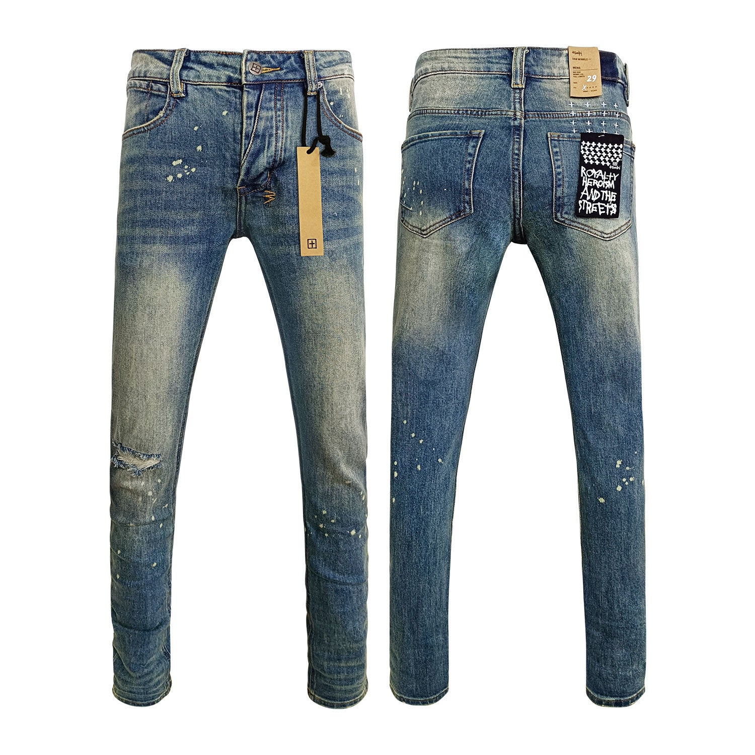 Straight Ripped Stretch Casual Jeans