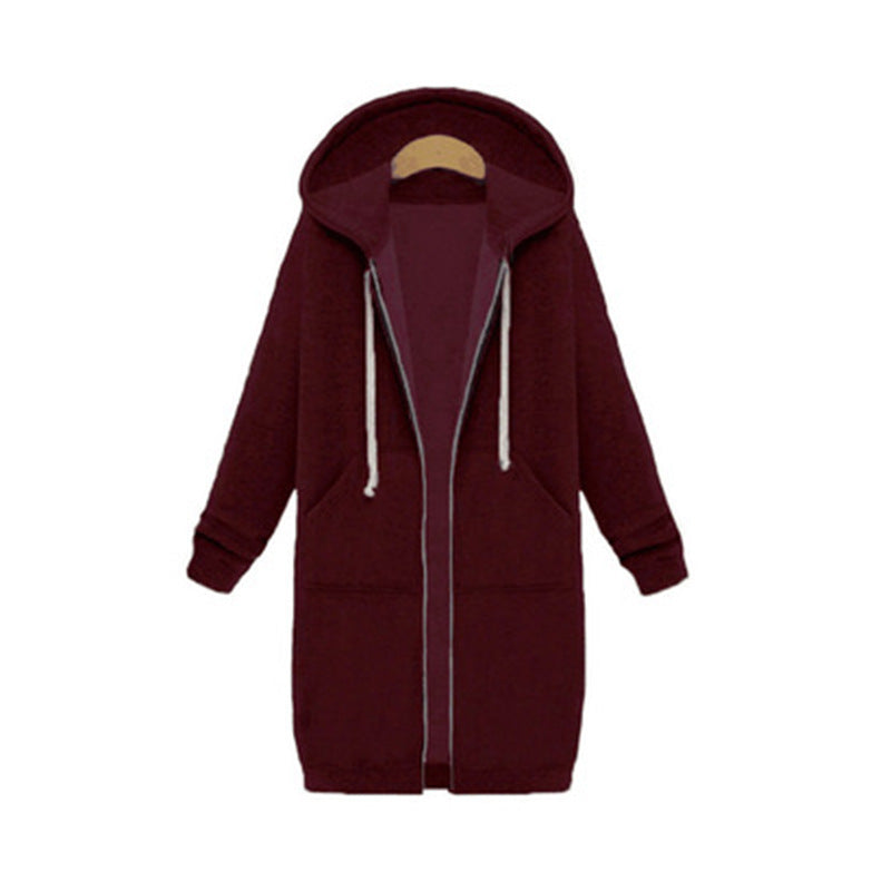 Hooded Fleece Long Jacket
