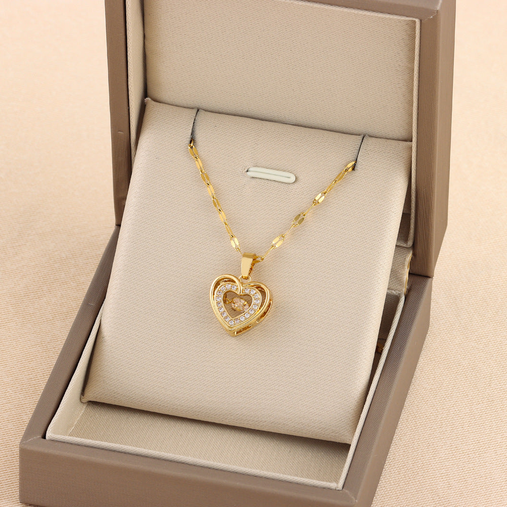 Elegant Rhinestone Love Necklace