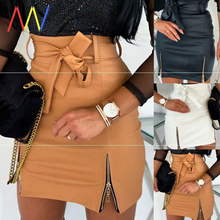 Leather Short Mini Skirt