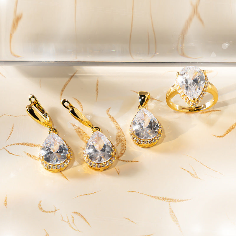 Luxury Drop Zircon Jewelry Set