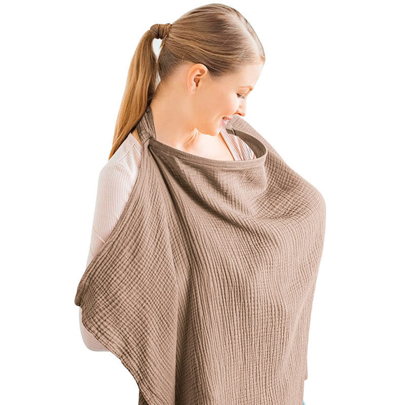 Muslin Nursing Cover For Baby Breastfeeding, Breathable Cotton Breastfeeding Cover With Rigid Hoop For Mother Nursing Apron, Multi-use Carseat Canopy